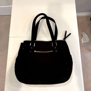 Vera Bradley quilted all black over the shoulder purse